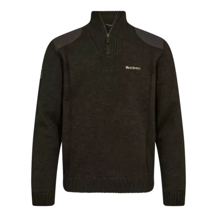 Deerhunter Finley ½-Zip Knit Ridgewood Melange - Hemden - 5702827248980 - 1