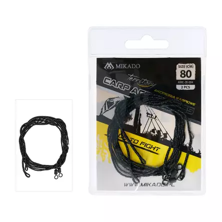 Mikado Carp Leadcore Leader 80cm with Swivel - Fertige Leader - 5900637686040 - 1