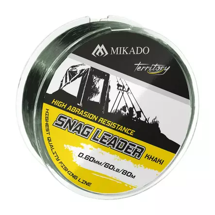 Mikado Snag Leader Khaki 80m - Monofile Shock Leader - 5900637024330 - 1