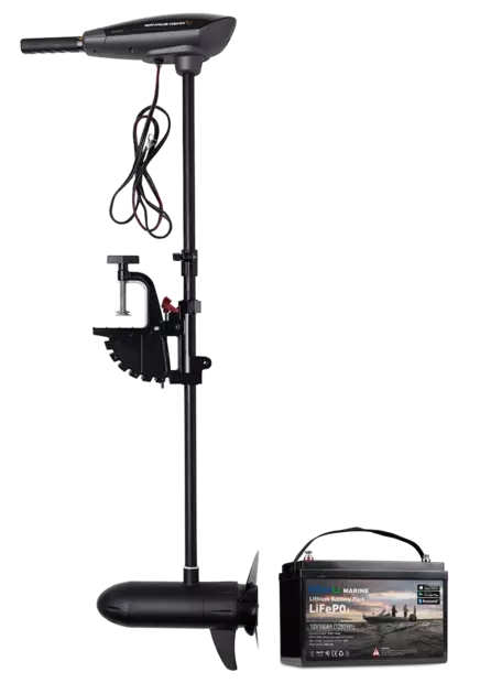 Savage Gear Thruster 12V 36lb & Maxli Marine lithium battery - Bootselektromotoren (Heckmontage) - 5706301710178M60 - 1