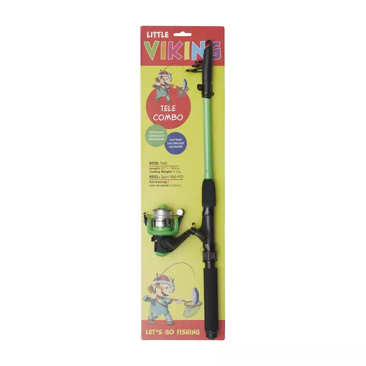 Kinetic Little Viking Tele 5'6'' Combo Green - Kinder-Angelsets - 5707461313360 - 1