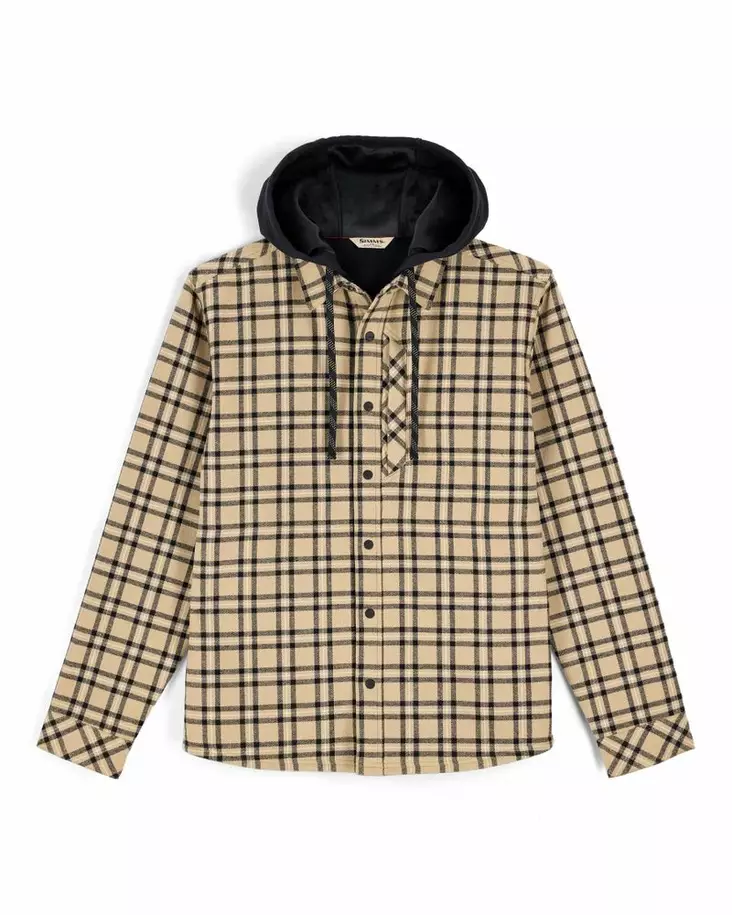Simms Coldweather Hooded Shacket Wakemup Plaid: Cork - Andere Jacken - 694264695760 - 2