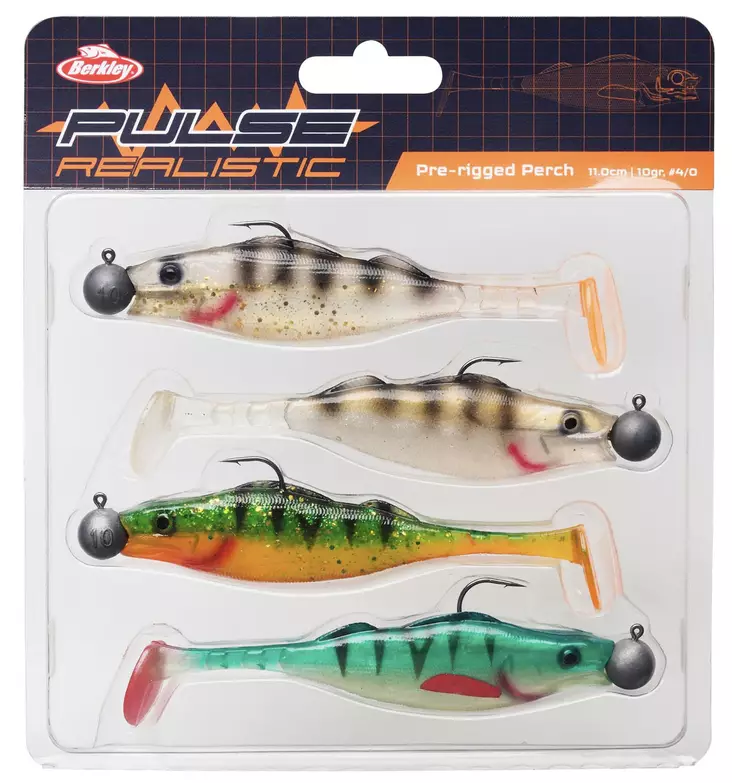 Berkley Pre-Rigged Pulse Realistic Perch 11cm 4pcs - Köder-Sortimente - 028632967690 - 1