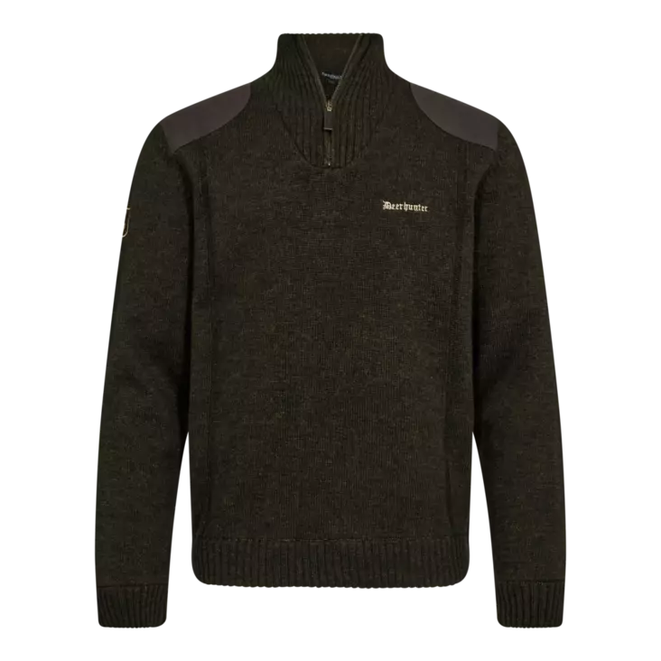 Deerhunter Finley ½-Zip Knit Ridgewood Melange - Hemden - 5702827248980 - 1