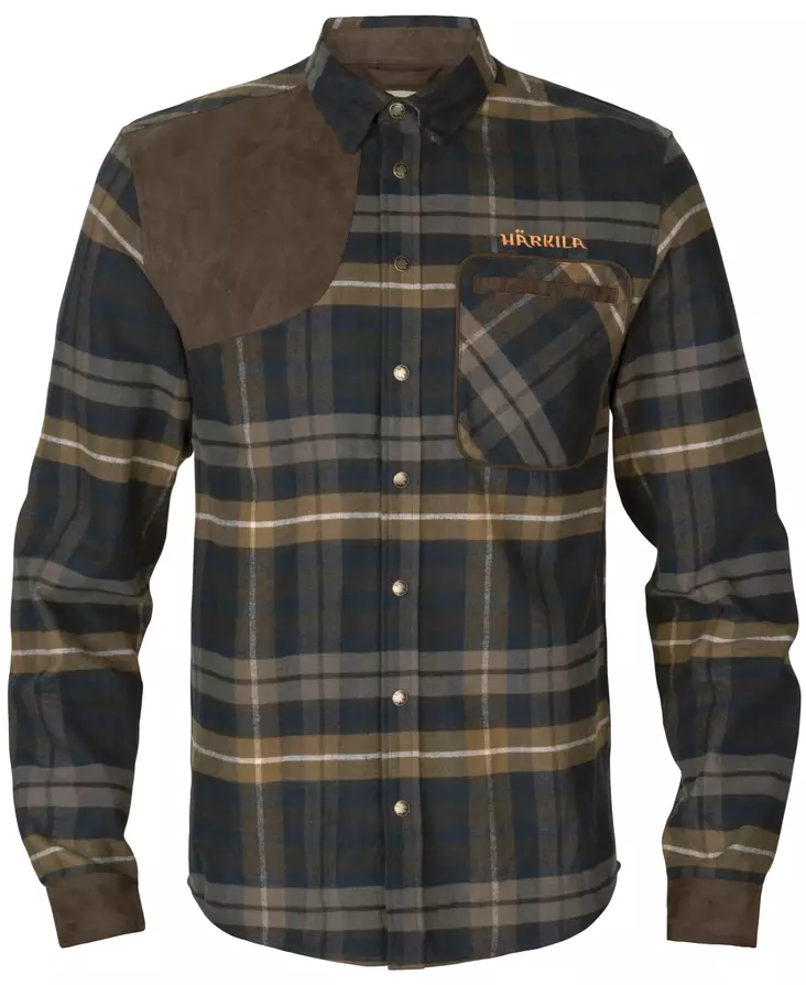 Härkila Jarne L/S Shooting Shirt Dark Olive - Hemden - 5714733632890 - 1