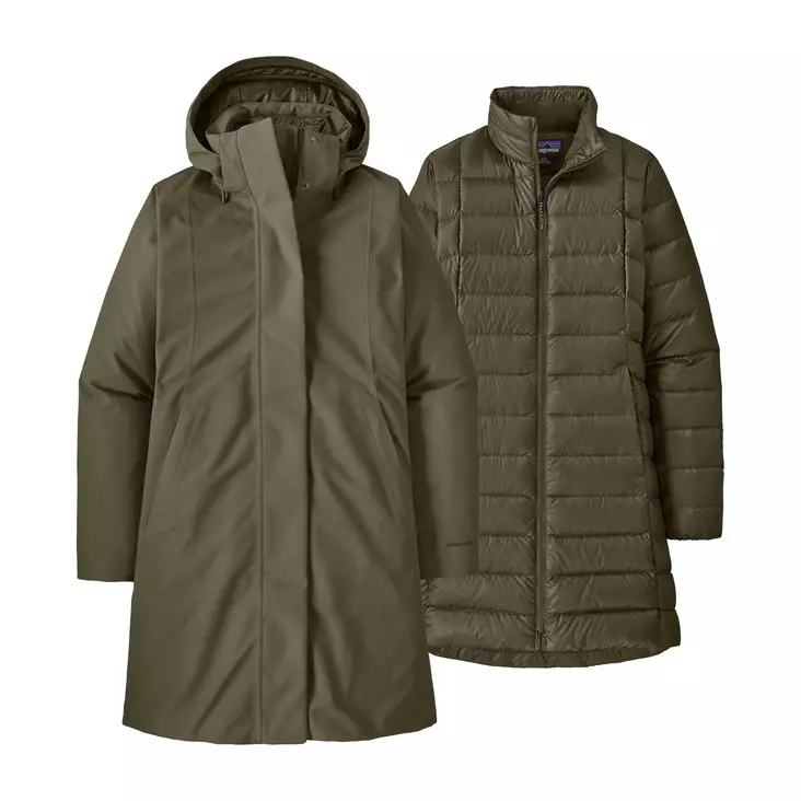 Patagonia W's Tres 3-in-1 Parka Basin Green - Daunenjacken für Damen - 199346221160 - 1
