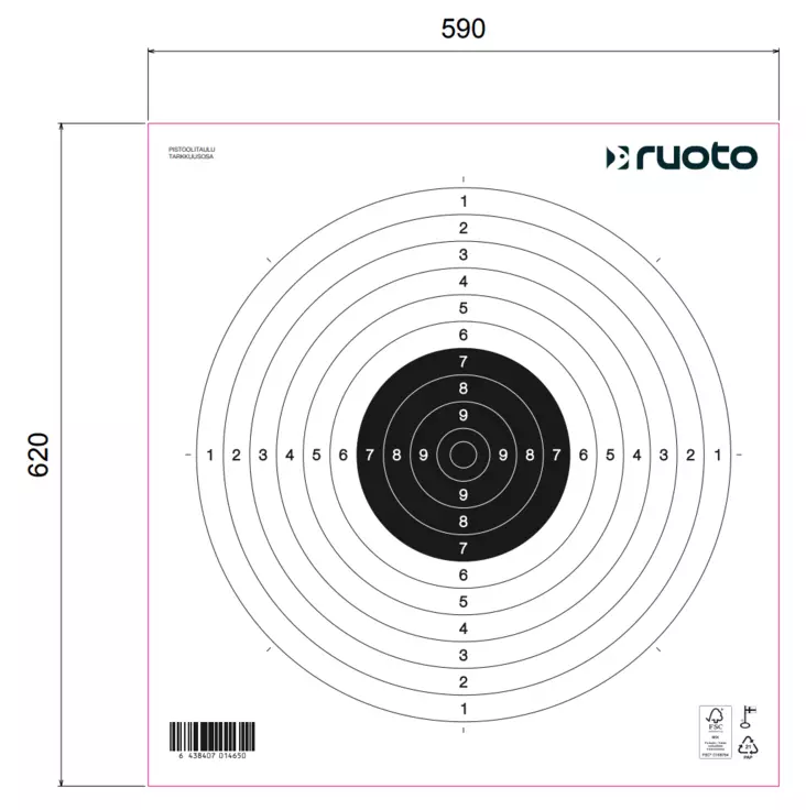 Pistol Target 55 x 55 - Schießscheiben - 6438407014650 - 1