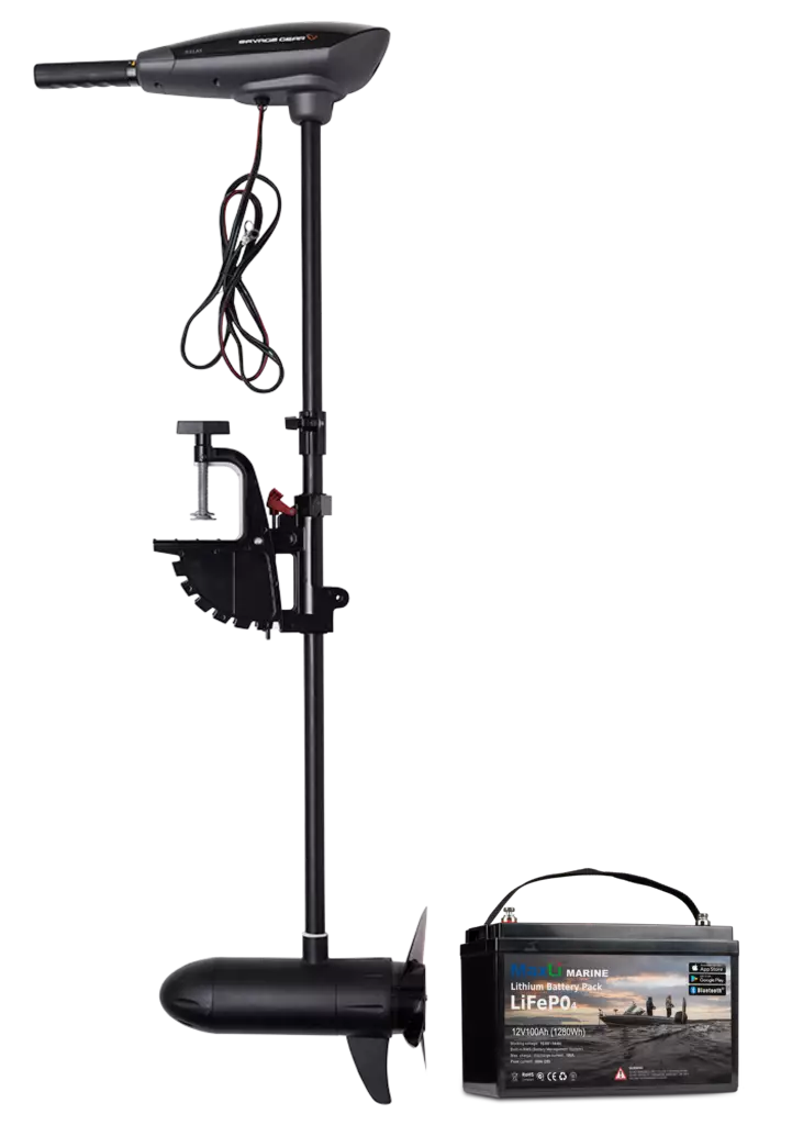 Savage Gear Thruster 12V 36lb & Maxli Marine lithium battery - Bootselektromotoren (Heckmontage) - 5706301710178M60 - 1