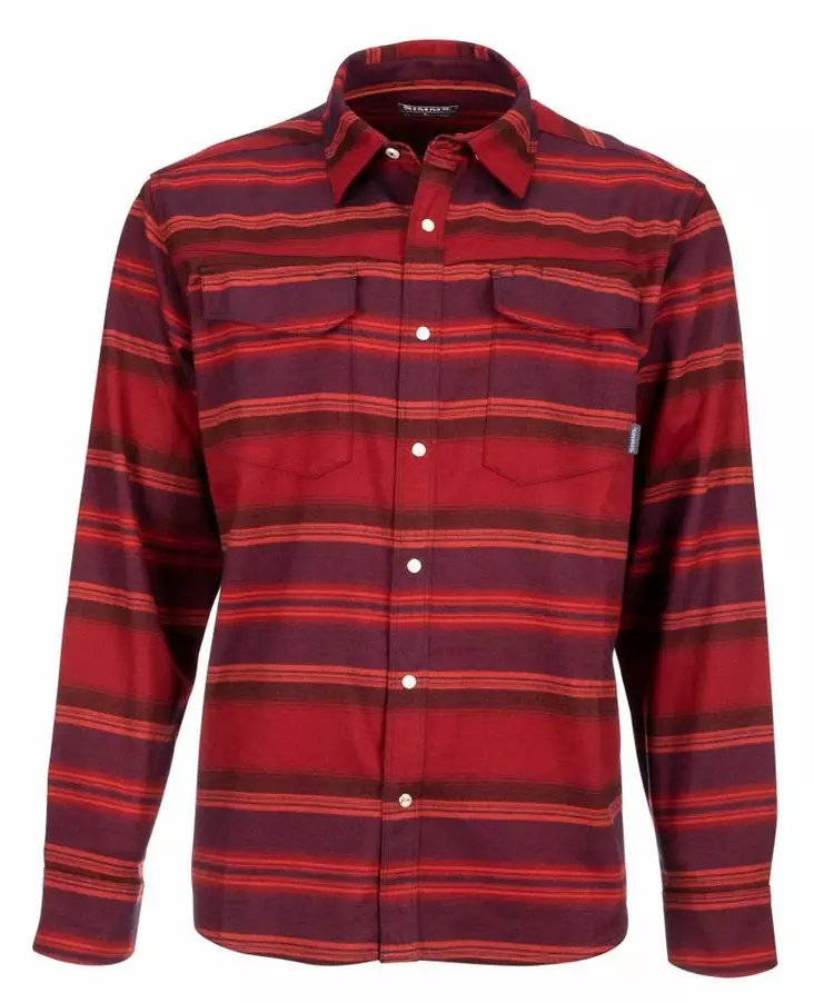 Simms Gallatin Flannel Shirt Auburn Moss Stripe - Hemden - 694264498620 - 1