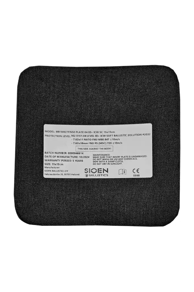 Sioen Ballistics RESTAC NIJ III ICW 15x15cm - Zubehör und Cummerbunds - 9BF00027FNS0 - 1