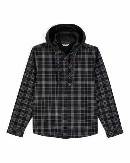 Simms Coldweather Hooded Shacket Wakemup Plaid: Black - Andere Jacken - 694264695821 - 2