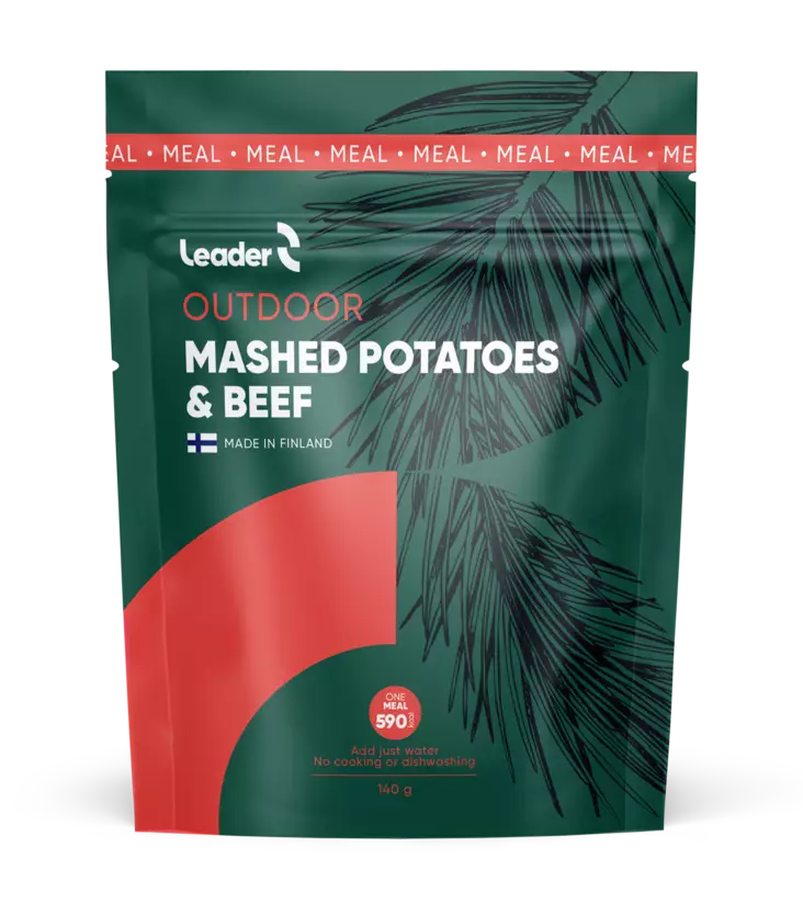 Leader Outdoor Mashed Potatoes Beef 140g - Campingmahlzeiten - 6430080443451 - 1