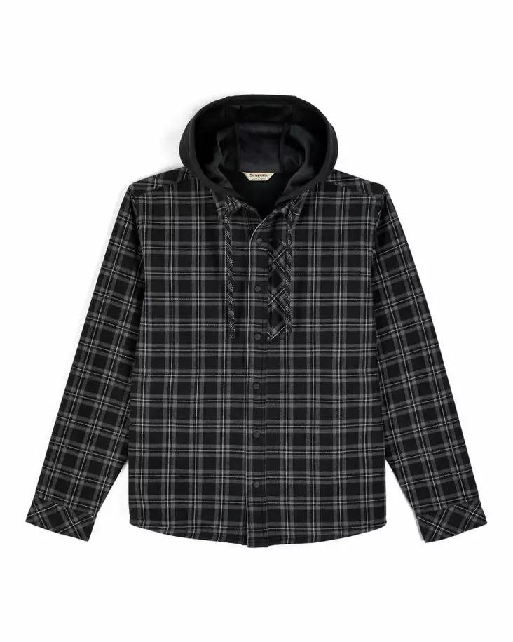 Simms Coldweather Hooded Shacket Wakemup Plaid: Black - Andere Jacken - 694264695821 - 2