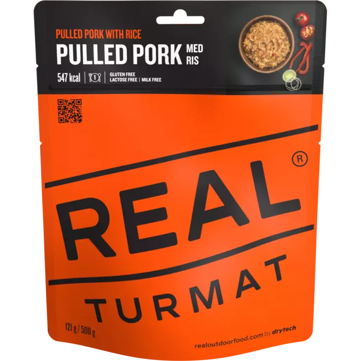 Real Turmat Pulled Pork With Rice - Campingmahlzeiten - 7036480052171 - 1