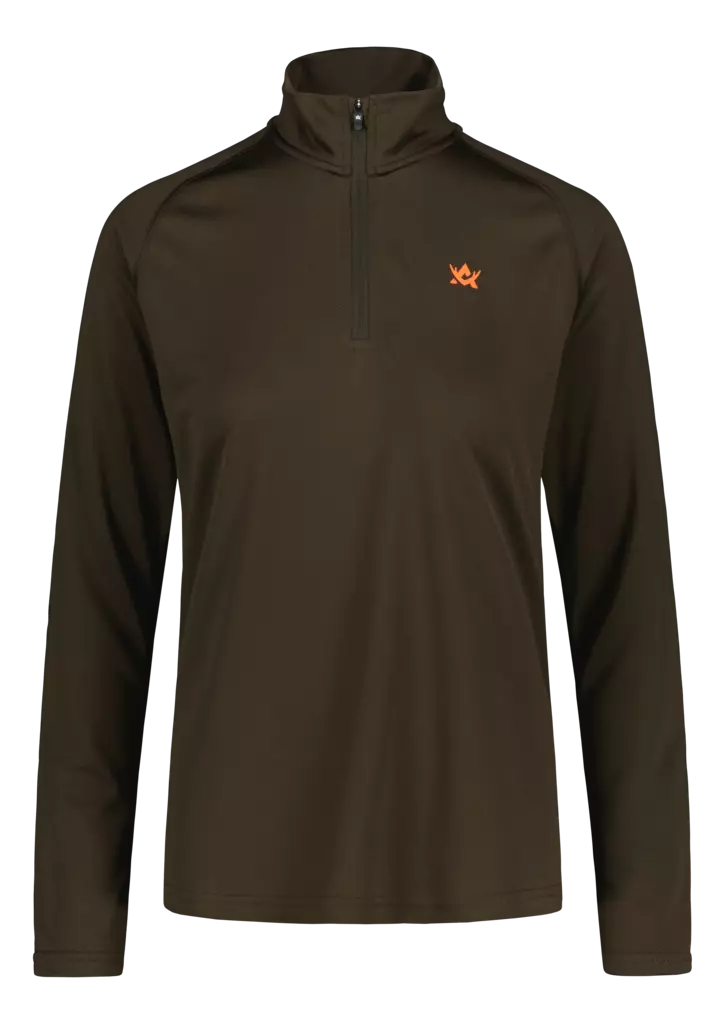 Alaska CoolDry Womens Half-Zip Top Brown - Jagdunterwäsche - 6438347054891 - 1