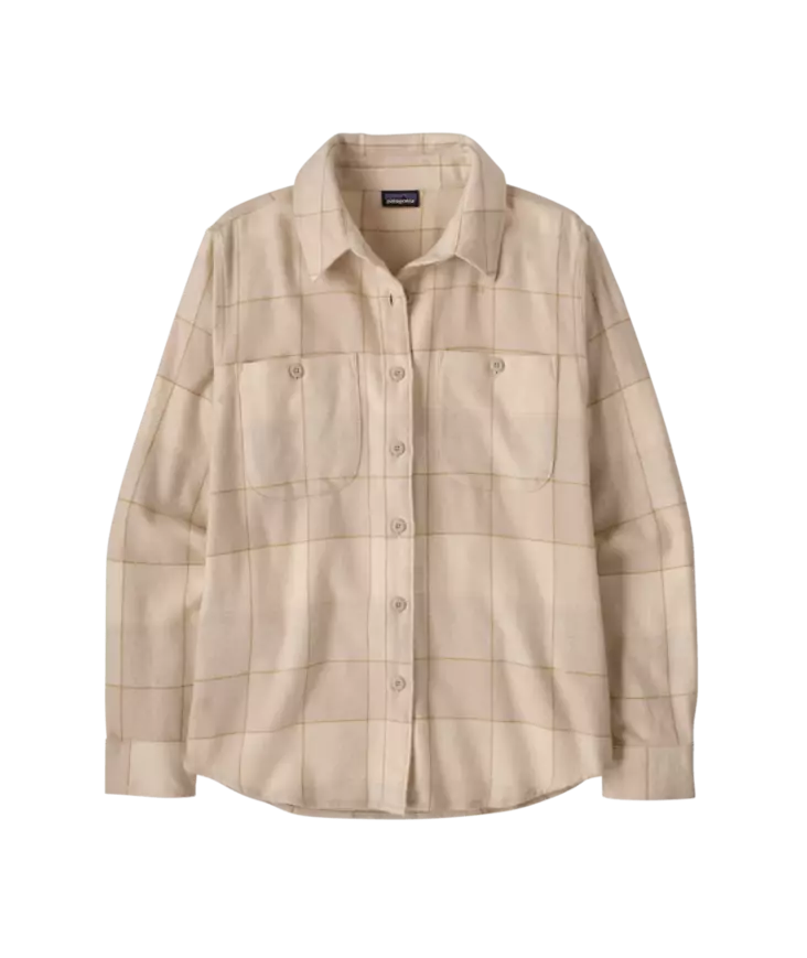 Patagonia W´s Fjord Flannel Shirt Snow Owl Rutabaga White - Hemden - 199346531221 - 1