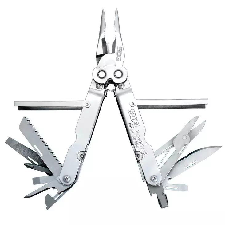 SOG Powerlock W/ Scissors Satin - Multifunktionale Werkzeuge - 729857993951 - 1