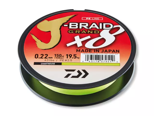 Daiwa J Braid Grand X8 Chartreuse - Geflochtene Schnüre - 043178605332 - 2