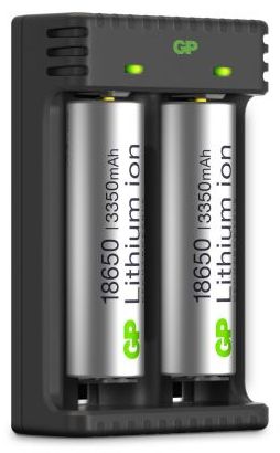 GP Lithium ion 18650 3350mAh akku+ laturi 2 akkua - Batterien und Powerbanks - 4891199191152 - 1