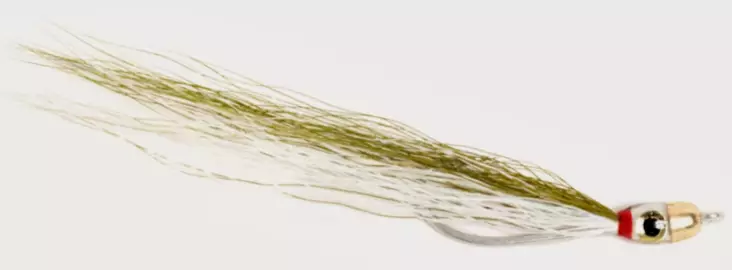 Jiggy Fly Dk. Olive/White #6 - Streamer - 7033841044042 - 1