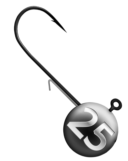 K.P Round Jig Head 25g #2/0 3pcs - Jig-Köpfe - 6438239079612 - 1
