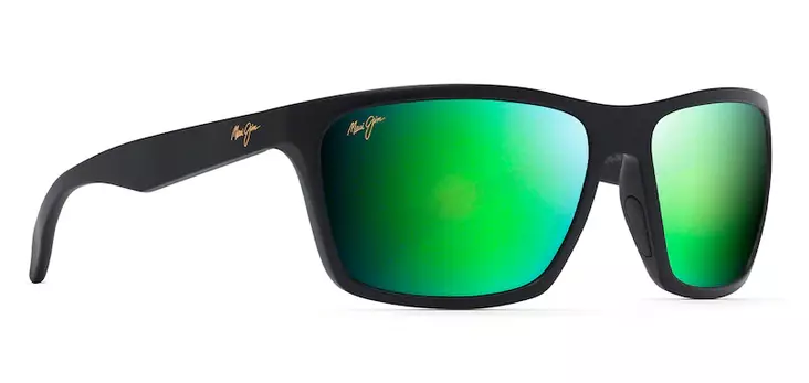Maui Jim Makoa - Matte Black Frame with Green Mirror Lens - Glaslinsen - 603429054212 - 1