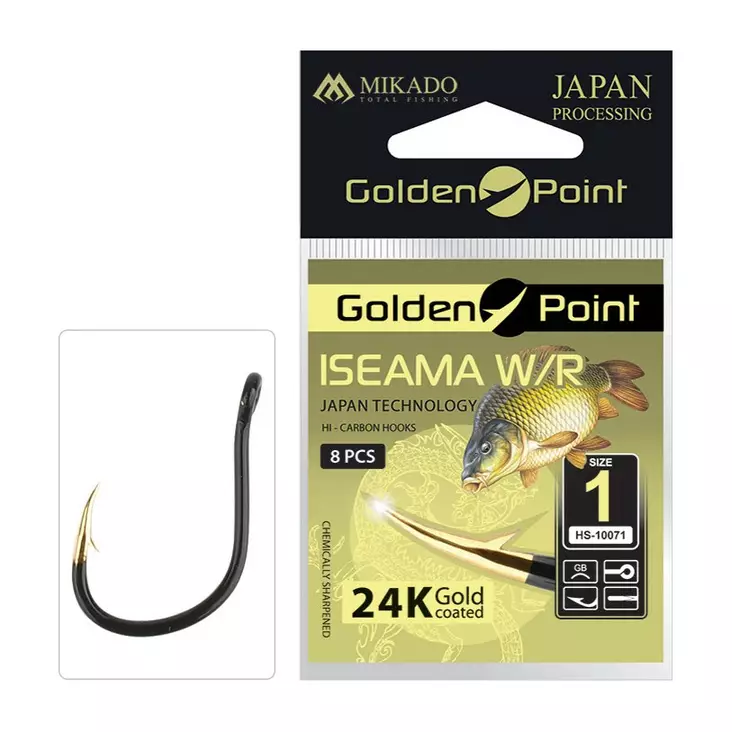 Mikado Golden Point Iseama with Ring 8 pcs - Öhr- & Plättchenhaken - 5900637616672 - 1