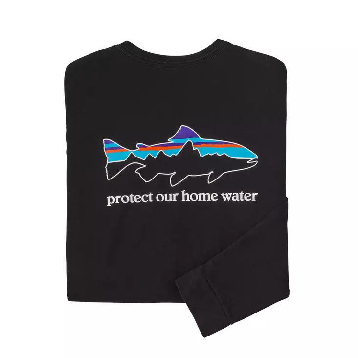 Patagonia M's L/S Home Water Trout Responsibili-Tee Black - T-Shirts - 194187769932 - 1