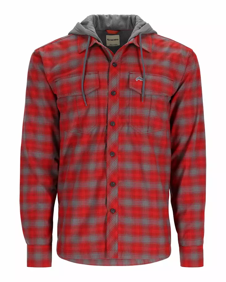 Simms ColdWeather Hoody Auburn Red MC Plaid - Hemden - 694264624692 - 1