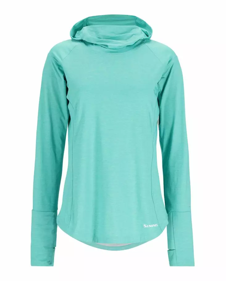Simms Women's SolarFlex Cooling Hoody Gulf Blue - Hemden - 694264606292 - 1
