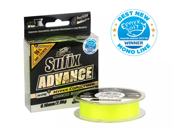 Sufix Advance Hi-Viz Yellow 150m - Nylon-Schnüre - 024777709072 - 1