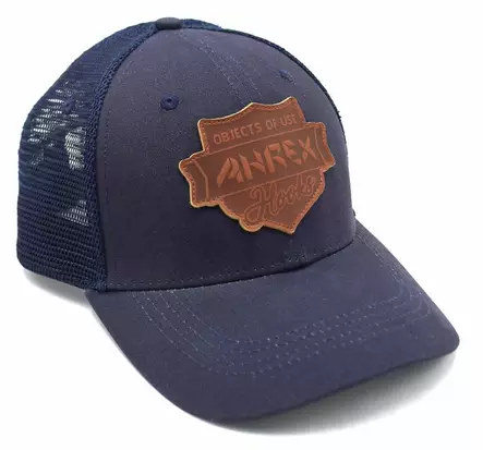 Ahrex Leather Patch Trucker Navy - Kappen - 655043968123 - 1