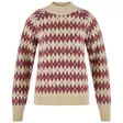 Fjällräven Jacquard Knit W Chalk White-True Red - Hemden - 7323451213533 - 1