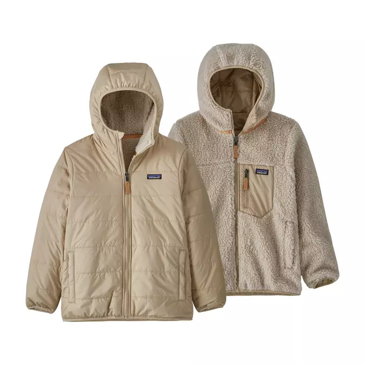 Patagonia K's Reversible Ready Freddy Hoody Oar Tan - Isolationsjacken - 195699085923 - 1