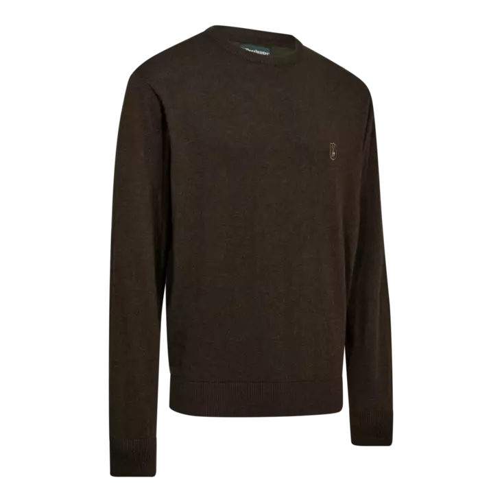 Deerhunter Harrington V-Neck Knit Brown Melange - Hemden - 5702827236253 - 1