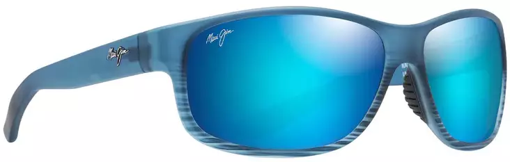 Maui Jim Kaiwi Channel - Blue Black Stripe Frame with Blue Hawaii Lens - Glaslinsen - 603429067373 - 1