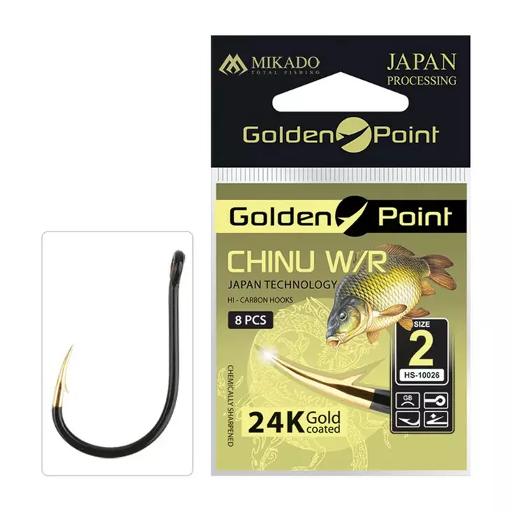 Mikado Golden Point Chinu with Ring 10 pcs - Öhr- & Plättchenhaken - 5900637616313 - 1