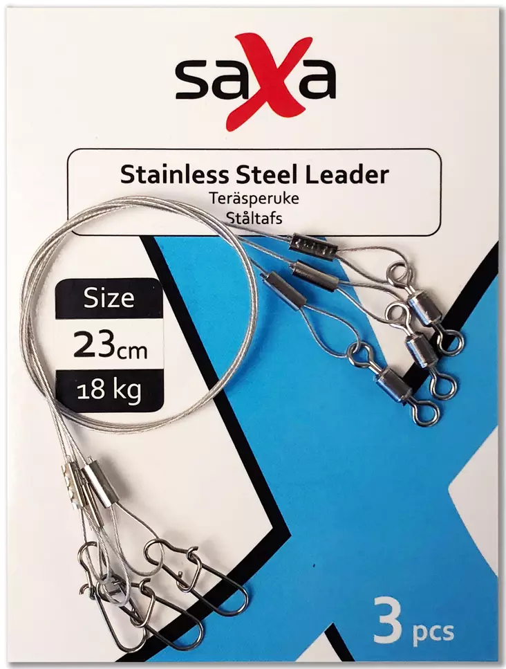Saxa Stainless Steel Leader 23cm - Vorfächer - ssleader23 - 1