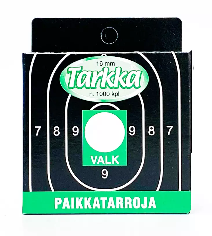 Tarkka Paikkatarra 16mm Valkoinen - Schießaufkleber - 6410362412153 - 1