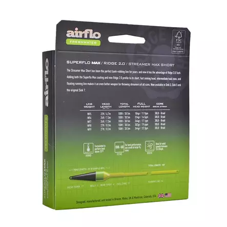 Airflo Superflo Max Ridge 2.0 Streamer Max Short Sink - Sinkspitze - 614910148754 - 2