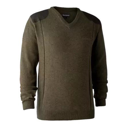 Deerhunter Harrington V-Neck Knit Cypress - Hemden - 5702827160084 - 1
