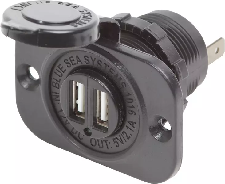 Blue Sea 2,1A Dual USB charger Black - Batteriezubehör - 632085010164 - 1
