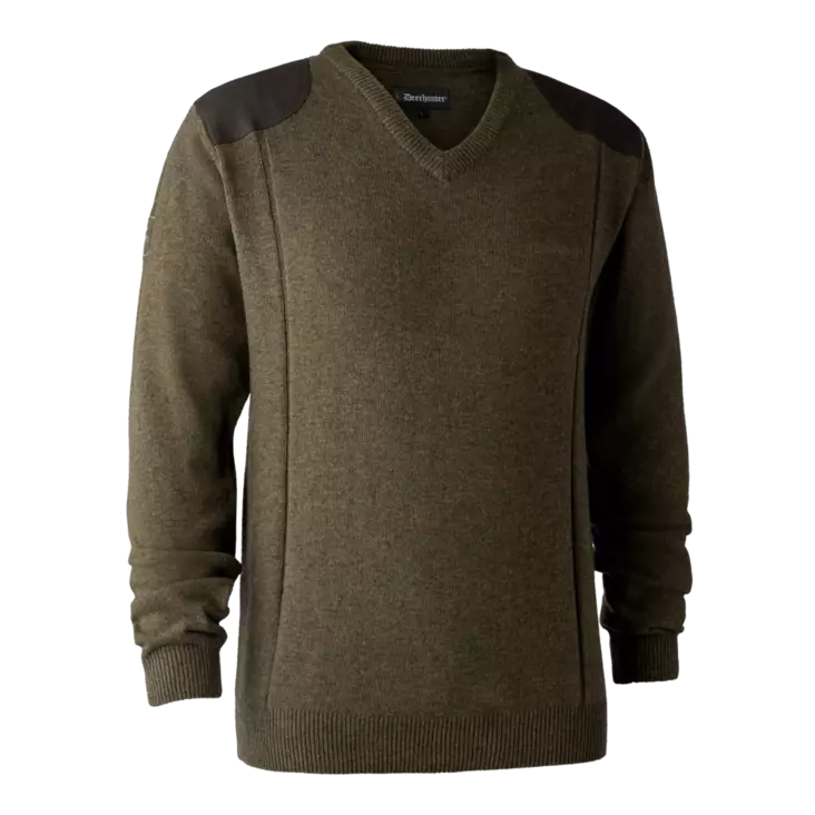 Deerhunter Harrington V-Neck Knit Cypress - Hemden - 5702827160084 - 1