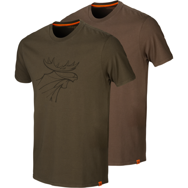 Härkila Graphic T-Shirt 2-Pack Green/Bro - Hemden - 16010495804 - 1