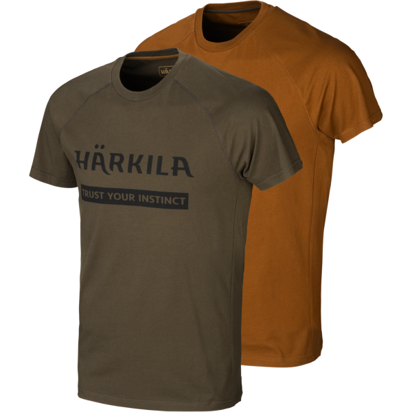 Härkila Logo T-Shirt 2-Pack Green/Clay - Hemden - 16010505904 - 1