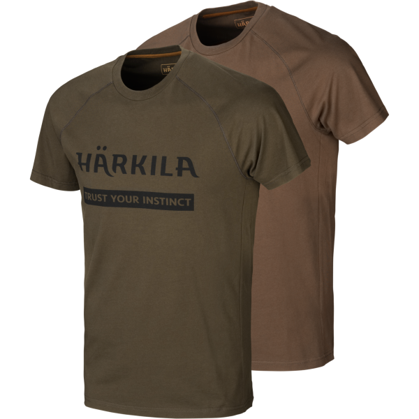 Härkila Logo T-Shirt 2-Pack Green/Brown - Hemden - 16010505804 - 1