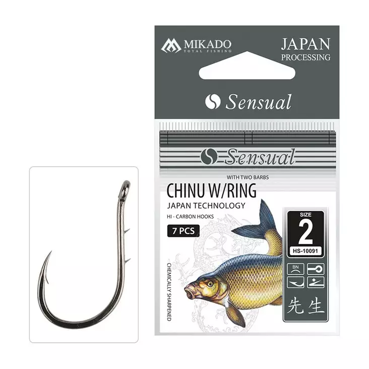 Mikado Sensual Chinu Ring with Barbs 9 pcs #6 - Öhr- & Plättchenhaken - 5900637616764 - 1