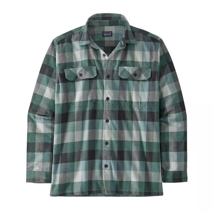 Patagonia M's L/S Organic Cotton MW Fjord Flannel Shirt Nouveau Green - Hemden - 195699837454 - 1