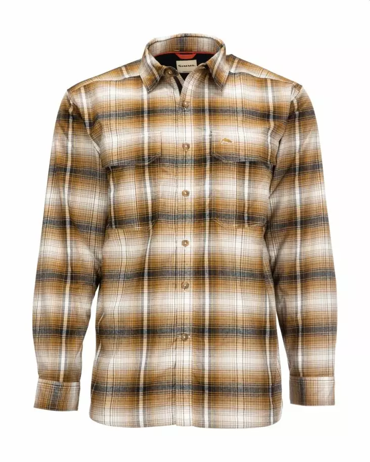 Simms Coldweather Shirt Dark Bronze Black Plaid - Hemden - 694264553954 - 1