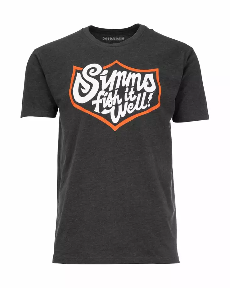 Simms Fish It Well Badge T-Shirt Charcoal Heather - T-Shirts - 694264572184 - 1
